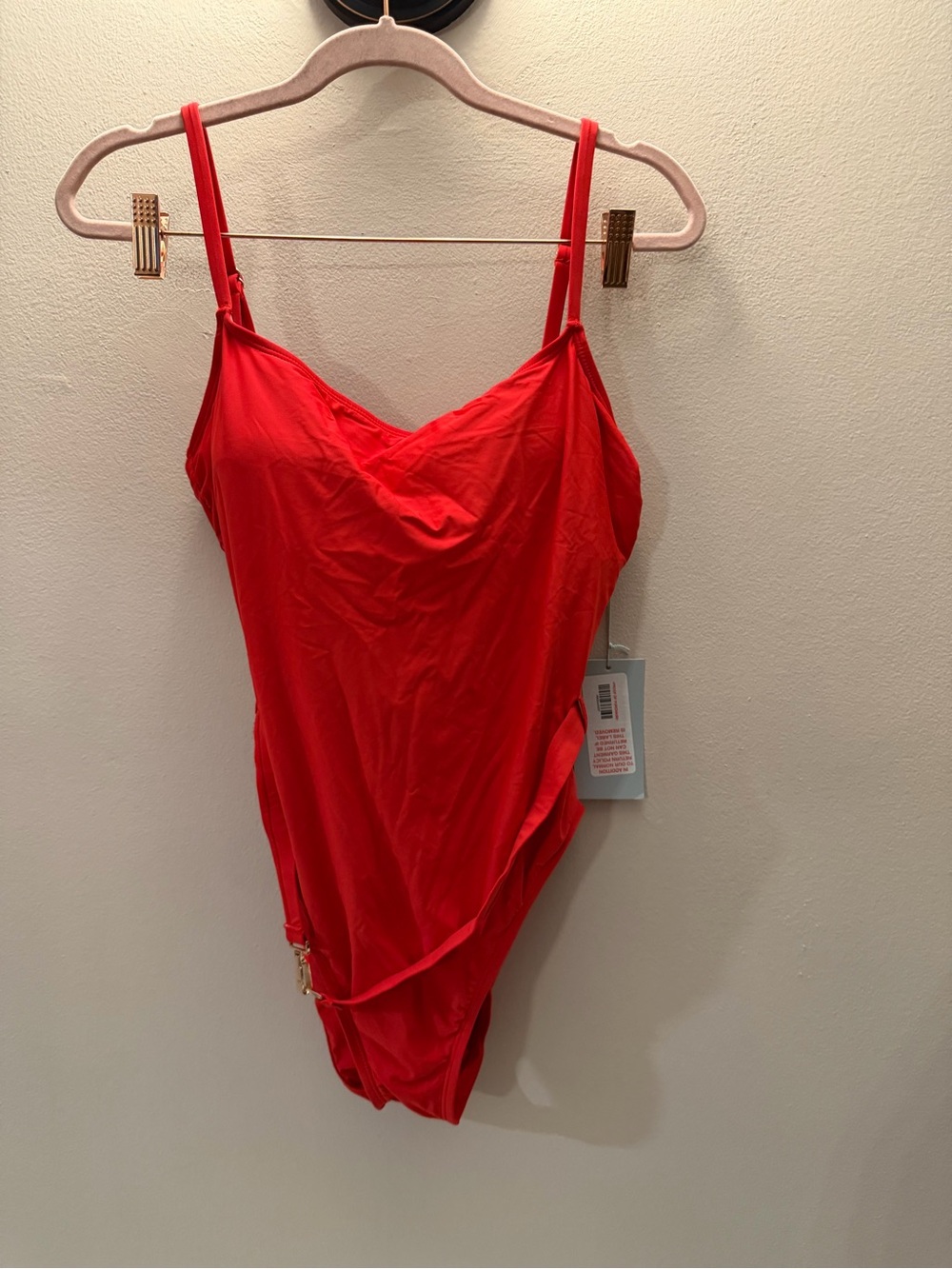 Antonio Melani Belted One Piece Swimsuit NWT Red Vamp Size Large